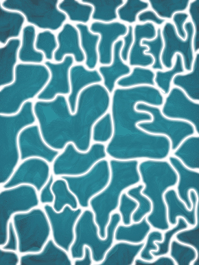Experiment 1: typografie opgebouwd uit golvende waterlijnen