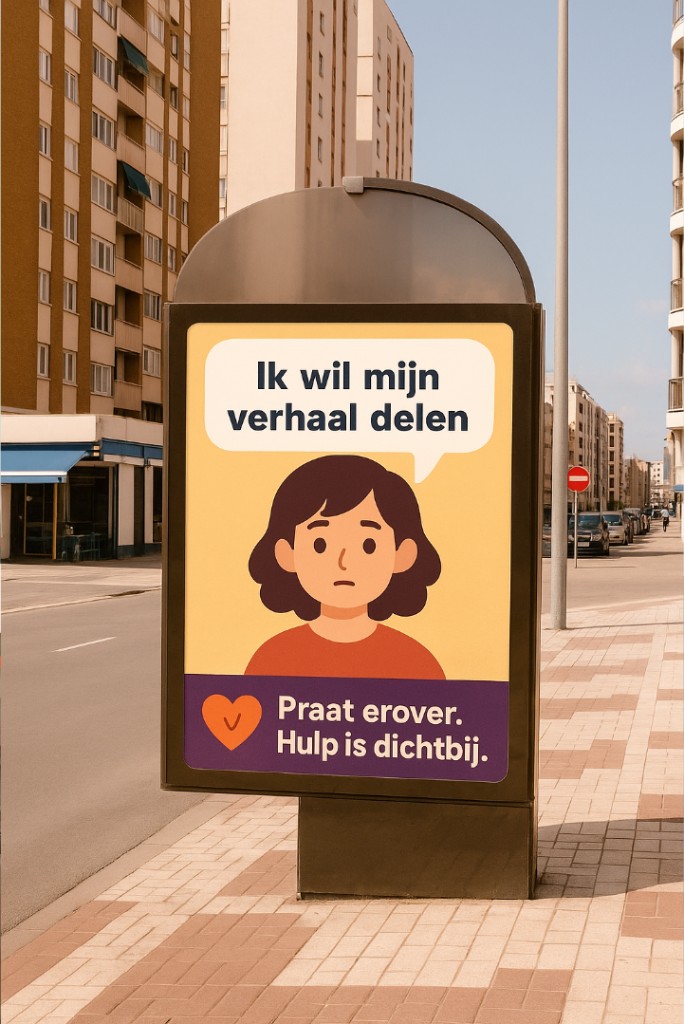 Concept: digitaal reclamebord op straat