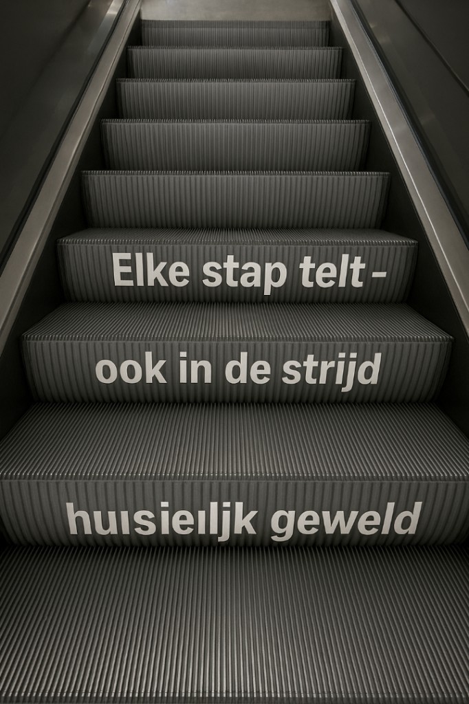 Concept: boodschap op treden van een roltrap